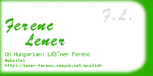 ferenc lener business card